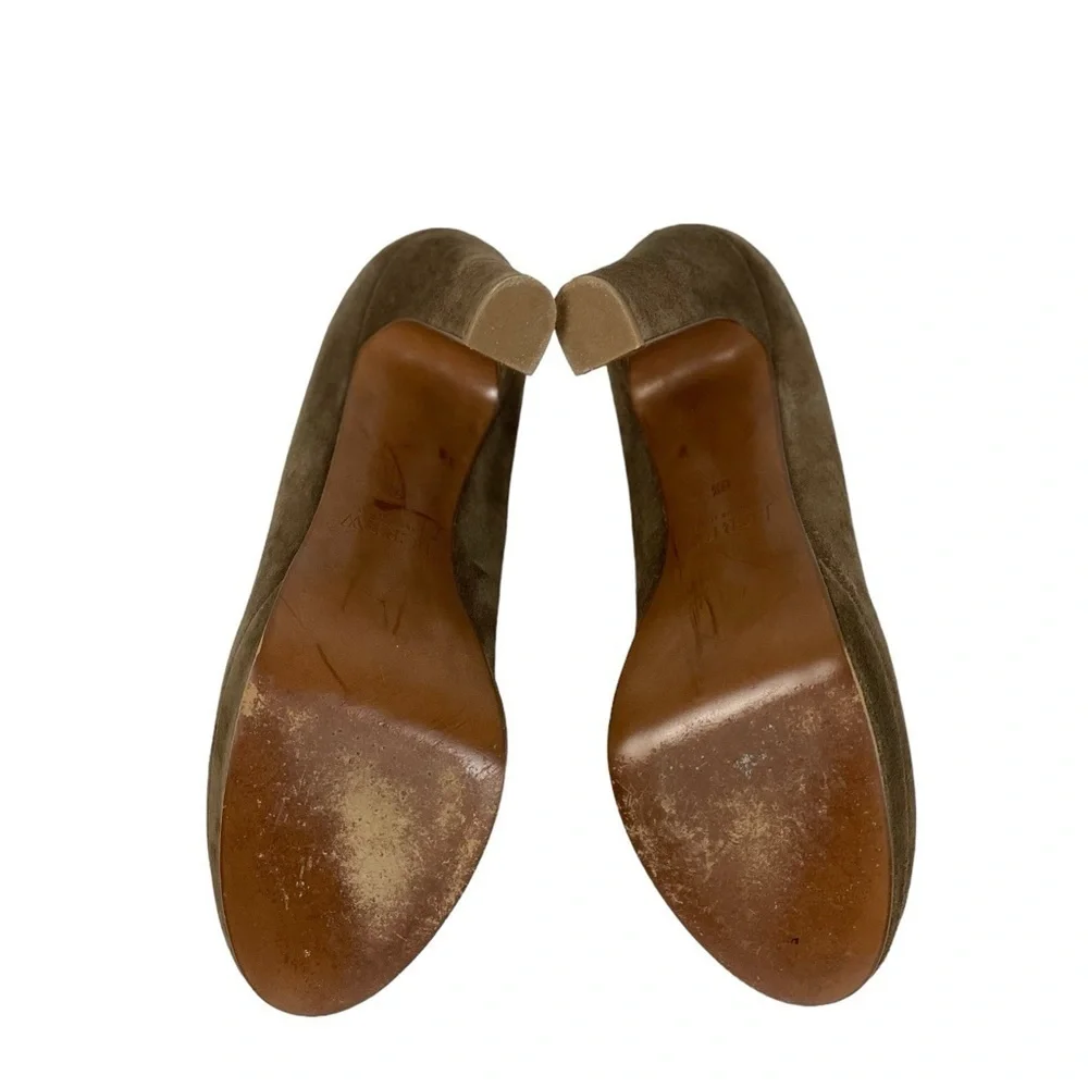 J. Crew Gray Taupe Suede Heels Size 8.5 Made in Italy